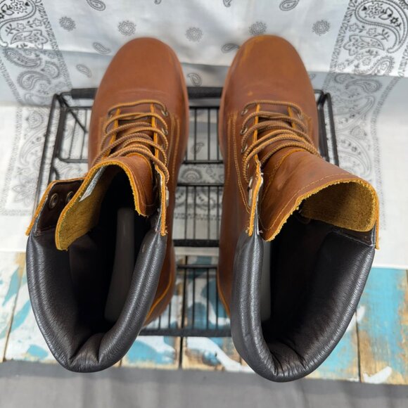 New Sample Timberland Jayne 6" Wtrprf Boots Brown Ankle Distressed Woman Sz 9.5 - Picture 6 of 10